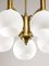 Mid-Century Italian Brass and Opaline Chandelier, Image 2