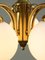 Lámpara de araña italiana Mid-Century de latón opalino, Imagen 7