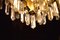 Large Prismatic Crystal Chandelier in Golden Brass from Bd Lumica, 1970s 11