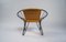 Czech Metal and Rattan Armchairs with Glass and Metal Table, 1960, Set of 2, Image 3