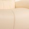 Three-Seater Cream Sofa in Leather, Image 3
