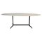 Mid-Century Modern Carrara Marble Dining Table with Metallic Foot, Italy, 1950s, Image 1