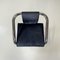 Italian Modern Dark Blue Velvet and Chromed Metal Chairs, 1980s, Set of 4 8