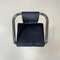 Italian Modern Dark Blue Velvet and Chromed Metal Chairs, 1980s, Set of 4, Image 8