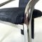 Italian Modern Dark Blue Velvet and Chromed Metal Chairs, 1980s, Set of 4 16