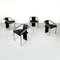 Italienische Moderne Stühle aus dunkelblauem Samt & verchromtem Metall, 1980er, 4 . Set 2