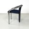 Italian Modern Dark Blue Velvet and Chromed Metal Chairs, 1980s, Set of 4, Image 5