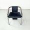 Italienische Moderne Stühle aus dunkelblauem Samt & verchromtem Metall, 1980er, 4 . Set 7