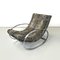 Italian Modern Tiger Print Rocking Armchair Ellipse Renato Zevi for Selig, 1970s 2