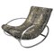 Italian Modern Tiger Print Rocking Armchair Ellipse Renato Zevi for Selig, 1970s, Image 1