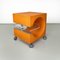 Table Basse Moderne en Plastique Orange avec Plateau en Verre Acrylique Transparent, Italie 2