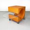 Moderner italienischer Couchtisch aus Kunststoff in Orange mit klarer Acrylglasplatte 4