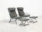 Chrome Lounge Chairs and Stools, 1970s, Set of 4 1