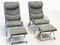 Chrome Lounge Chairs and Stools, 1970s, Set of 4 5