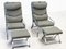Chrome Lounge Chairs and Stools, 1970s, Set of 4, Image 5