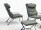 Fauteuils et Tabourets en Chrome, 1970s, Set de 4 2