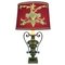 Lampe de Salon en Bronze avec Broderie Ancienne, 1950s 1
