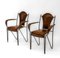 Fauteuils Mid-Century en Cuir et Fer dans le style de Jacques Adnet, France, 1950s, Set de 4 14