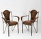 Französische Mid-Century Leder & Eisen Sessel im Stil von Jacques Adnet, 1950er, 4er Set 12