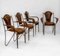 Französische Mid-Century Leder & Eisen Sessel im Stil von Jacques Adnet, 1950er, 4er Set 1