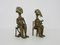 African Bronze Statues of the King & Queen of Benin, 1950s, Set of 2 5