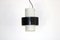 Pendant Light inSatin Glass with Black Painted Aluminum Ring from Stilnovo, 1950s 4