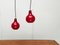 Mid-Century German Red Glass Pendant Lamps from Peill & Putzler, 1960s, Set of 2 10