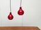 Mid-Century German Red Glass Pendant Lamps from Peill & Putzler, 1960s, Set of 2, Image 10