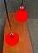 Lámparas colgantes alemanas Mid-Century de vidrio rojo de Peill & Putzler, años 60. Juego de 2, Imagen 5