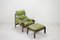 Fauteuil Lounge Model MP 041 Vert Citron en Cuir et Ottomane de Percival Lafer, 1961 6