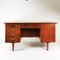 Scrivania Mid-Century a due lati in teak, anni '60, Immagine 12