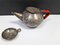 Bauhaus Silver-Plated Teapot and Tea Strainer, WMF, 1950s, Set of 2 1
