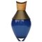 Small Opal Blue and Brass Patina India Vase by Pia Wüstenberg, Image 1