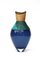 Small Opal Blue and Copper Patina India Vase by Pia Wüstenberg, Image 2