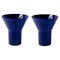 Vases KYO Moyen en Céramique Bleue par Mazo Design, Set de 2 1