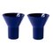 Vases KYO Moyen en Céramique Bleue par Mazo Design, Set de 2 2