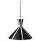 Lámpara colgante Bloom en negro Noir con rayas en blanco cálido de Warm Nordic, Imagen 1
