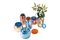 Container High Light Blue Red Vase from Pulpo 5