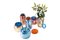 Container Low Rose Blue Vase from Pulpo, Image 3