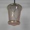 Lámpara colgante Art Déco con pantalla de vidrio rosa, años 30, Imagen 11
