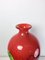 Große Mid-Century Modern Vase aus rotem Muranoglas mit floralen Motiven, 1970er 6