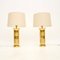 Large Vintage Brass Table Lamps, 1970, Set of 2, Image 2
