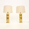 Large Vintage Brass Table Lamps, 1970, Set of 2 1