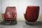 Fauteuils Pivotant Egg en Bordeaux, 1950s, Set de 2 3