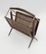 Mid-Century Modern Italian Wicker and Brass Magazine Rack by Cesare Lacca, 1950s, Image 6