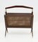 Mid-Century Modern Italian Wicker and Brass Magazine Rack by Cesare Lacca, 1950s, Image 1