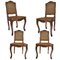 Louis XVI Walnut Dining Chairs with Grille Backs, Set of 4 2