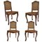 Louis XVI Walnut Dining Chairs with Grille Backs, Set of 4, Image 2