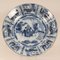 Antique Blue and White Plate in Earthenware, 1690 1