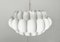 Lámpara colgante suiza Mid-Century de metal blanco de H. Zender para Temde, años 60, Imagen 3
